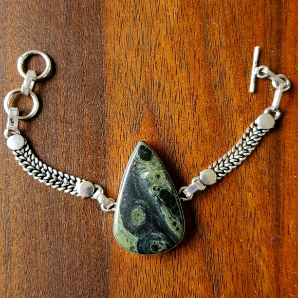 New Kambaba Jasper 925 Silver Bracelet. - Picture 5 of 15